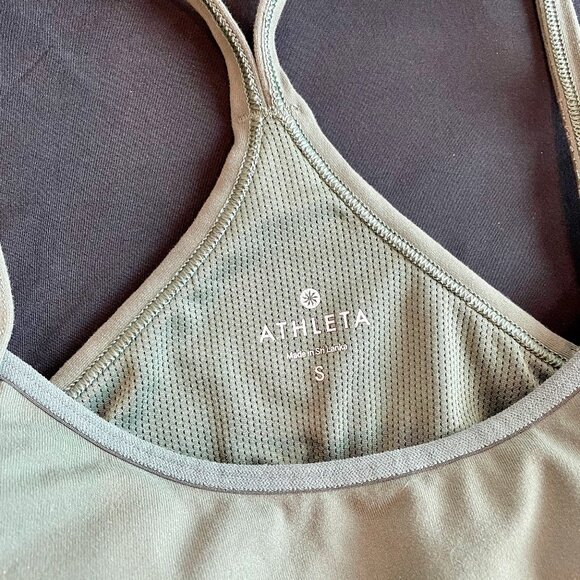 Athleta Strappy Back Longline Sports Bra - Womens S - Sage Green - Picture 4 of 5